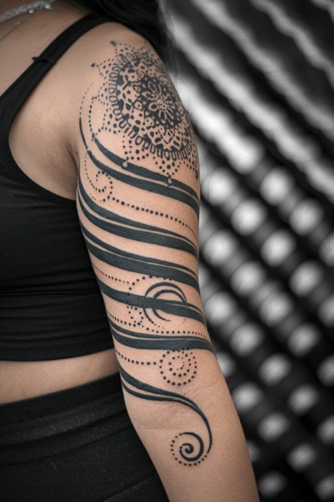 Ornamente und Streifen Tattoo