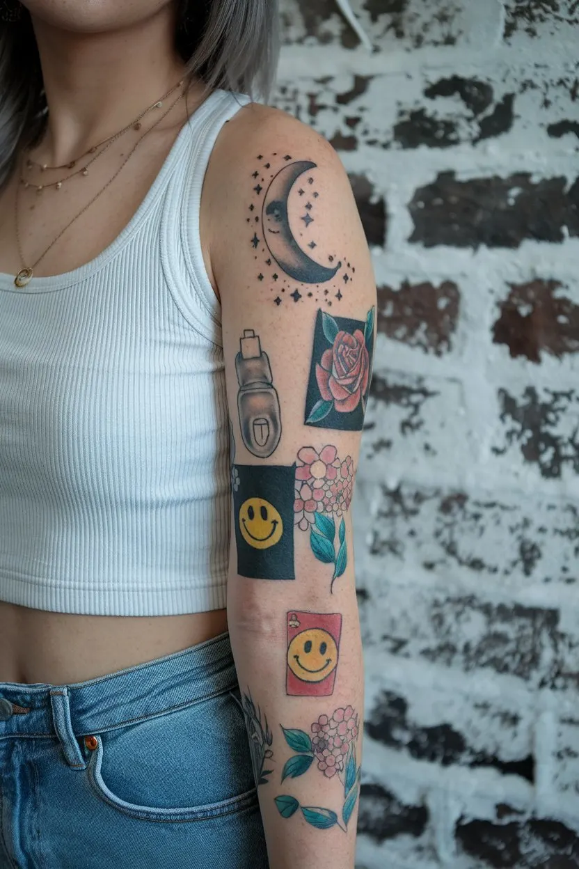 Patchwork-Arm-Tattoo