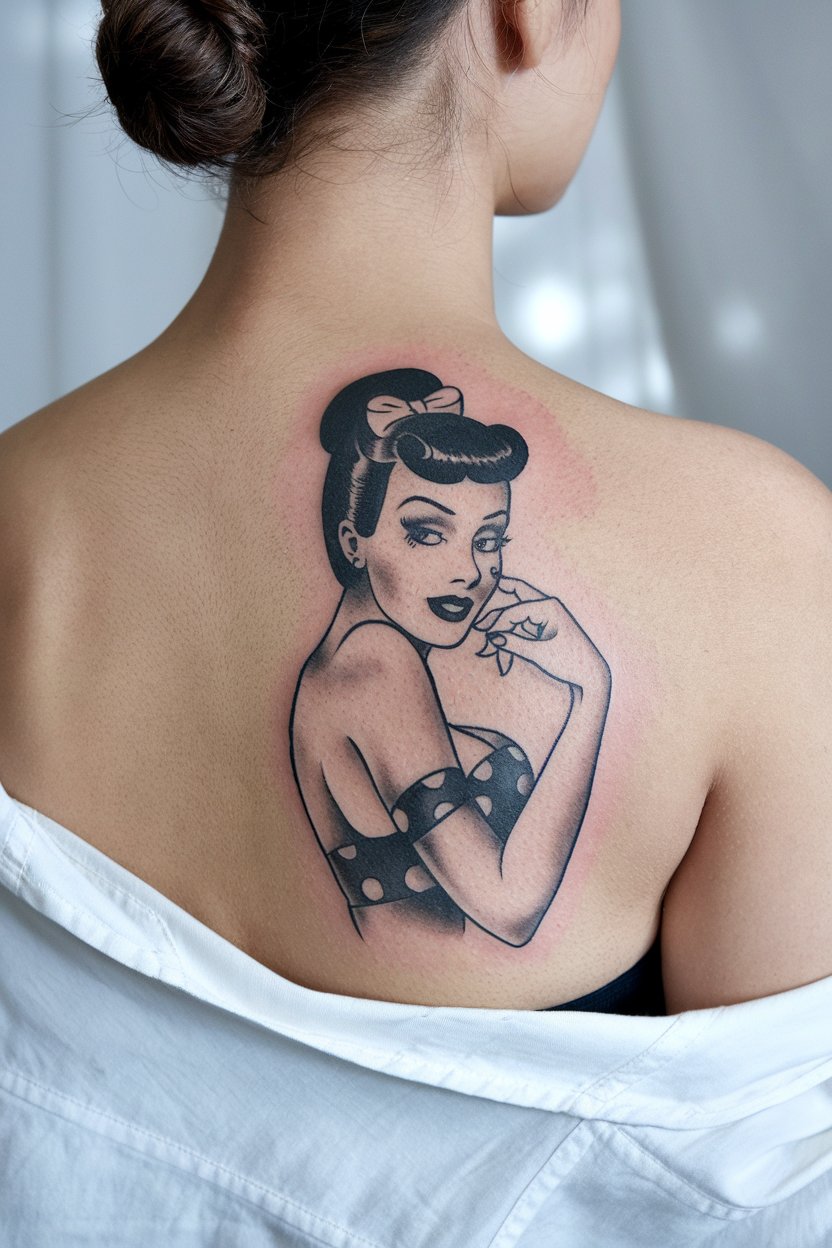 Pin-Up Girl Vintage Tattoo