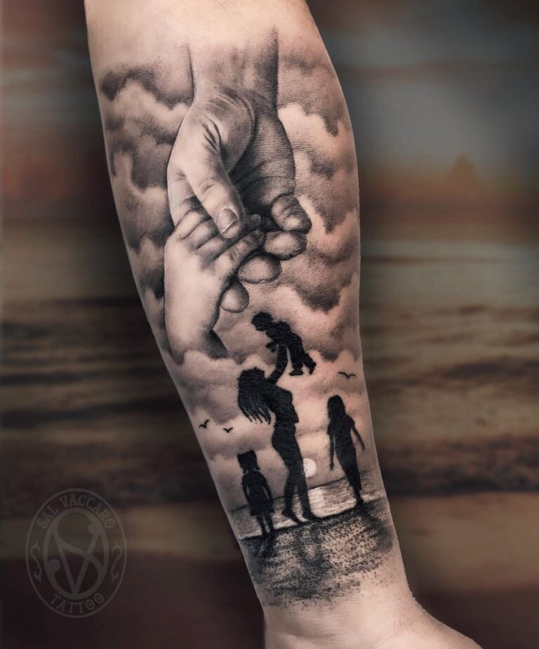 Realismus-Familien-Tattoo