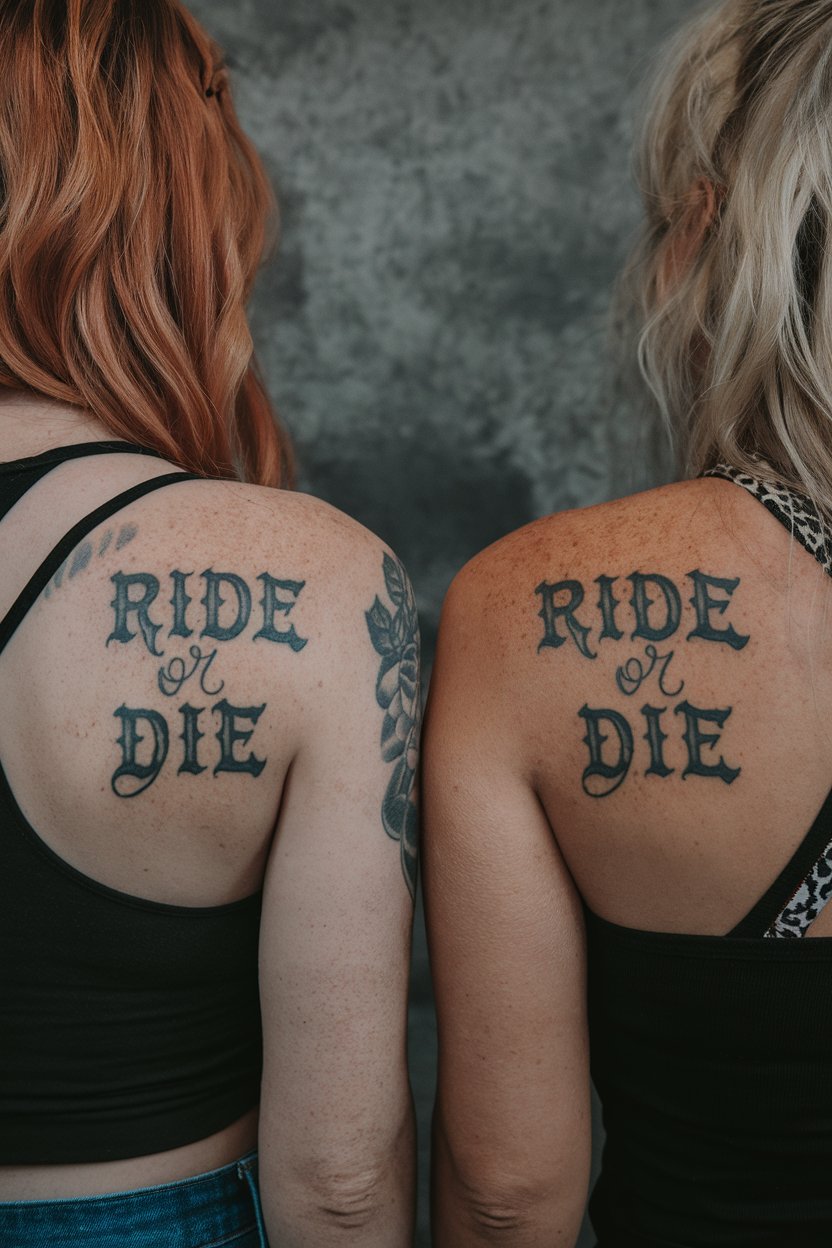 Ride or stirb Tattoo