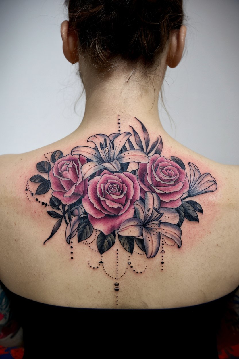 Ruecken-Blumen-Tattoo