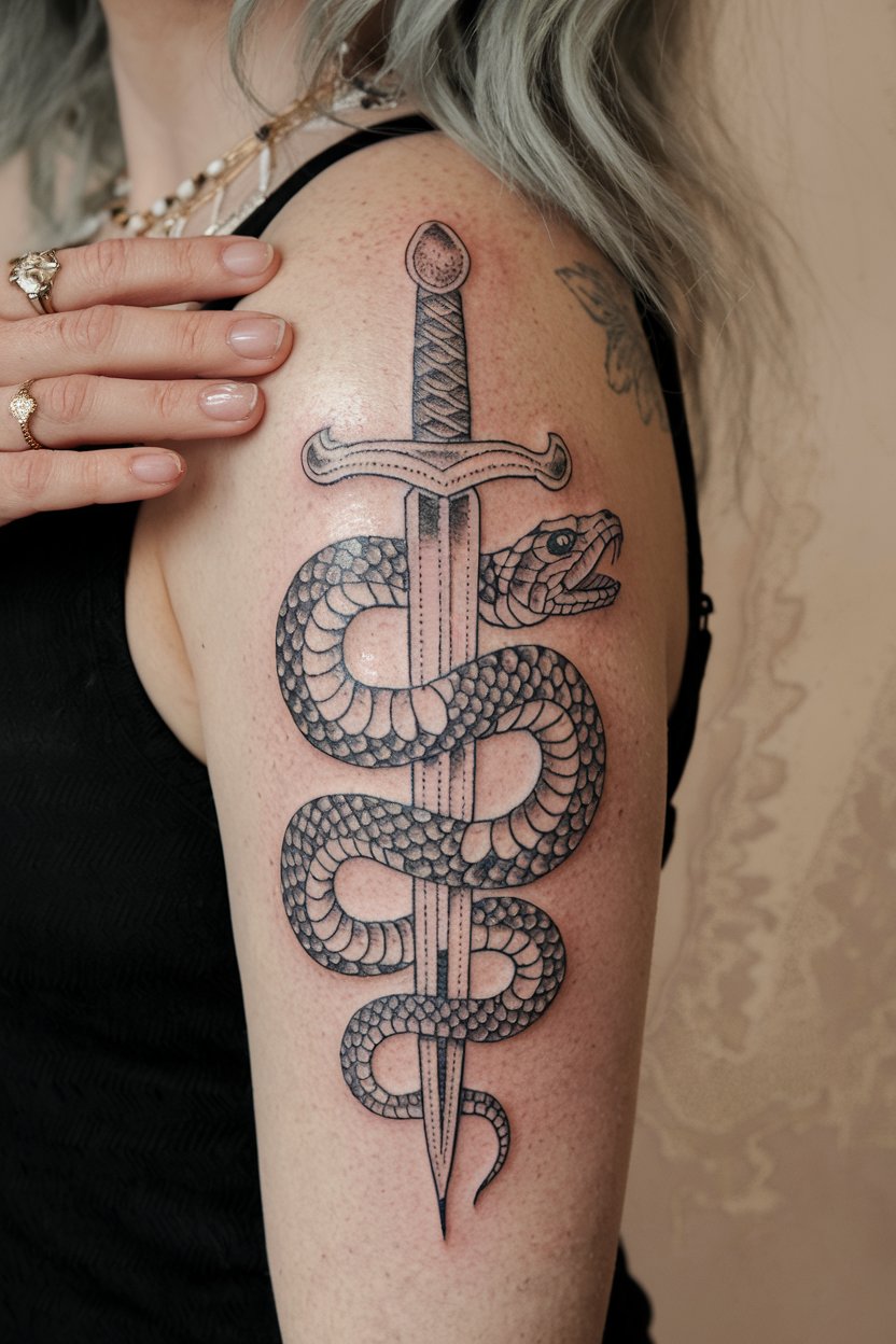 Schlange Dotwork Tattoo