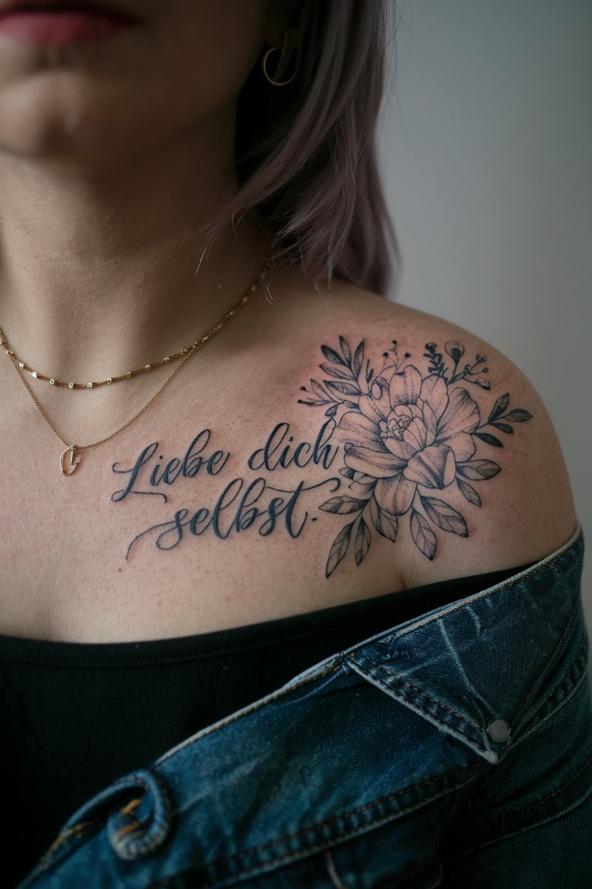 Schluesselbein-Blumen-Tattoo