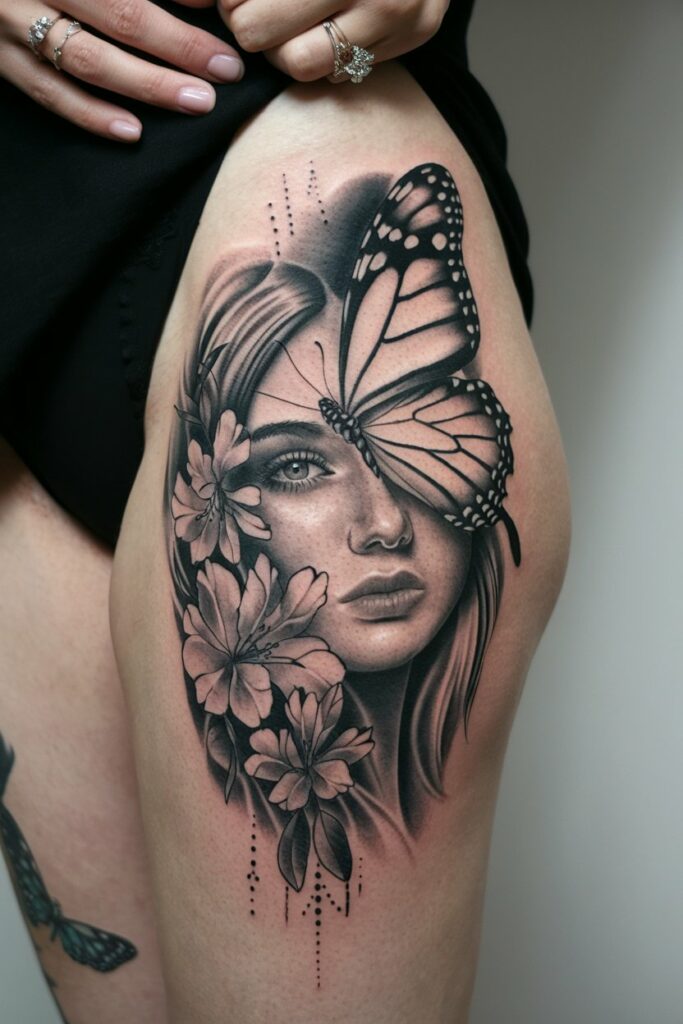 Schmetterling-Frau Tattoo