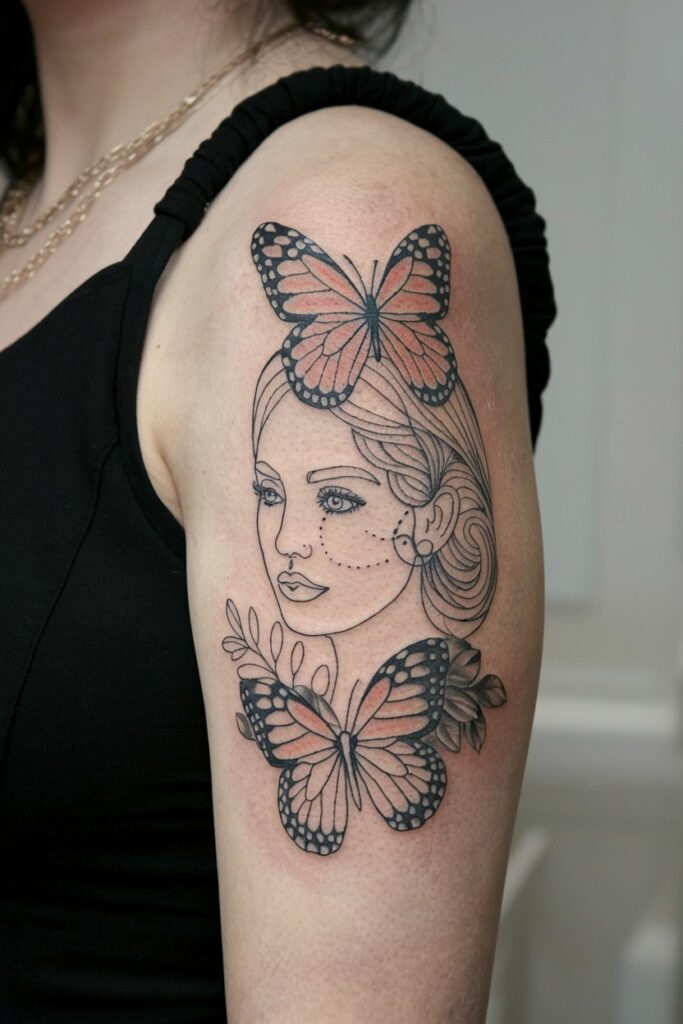 Schmetterling Lady Tattoo