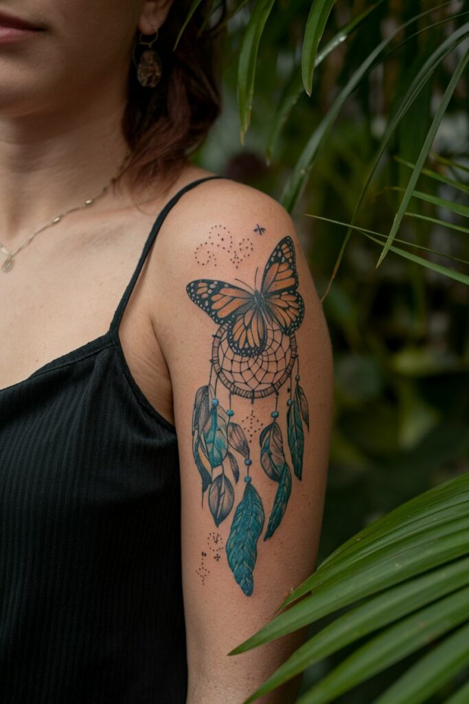 Schmetterling-Traumfaenger-Tattoo