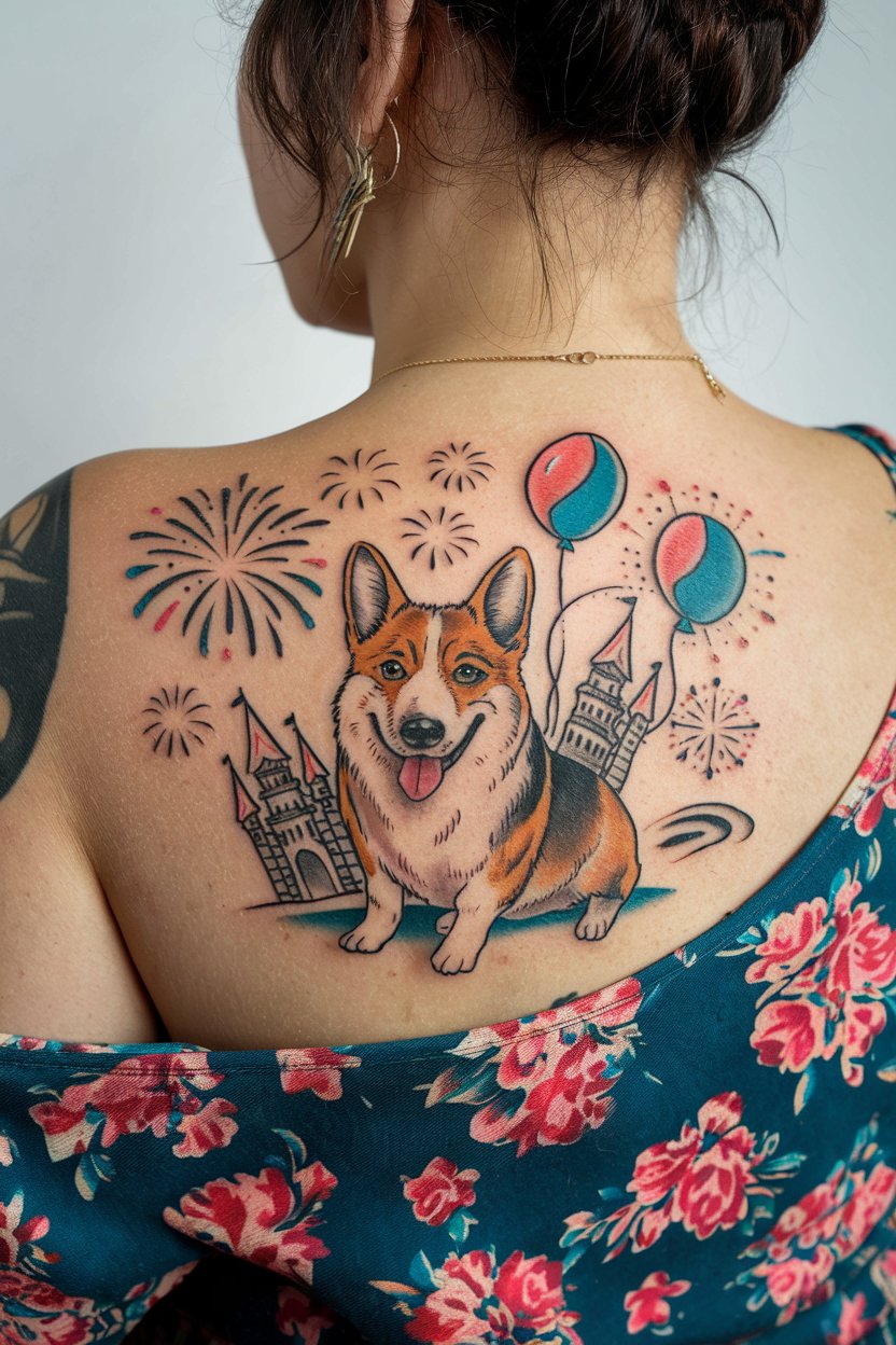 Skurriles Corgi Tattoo