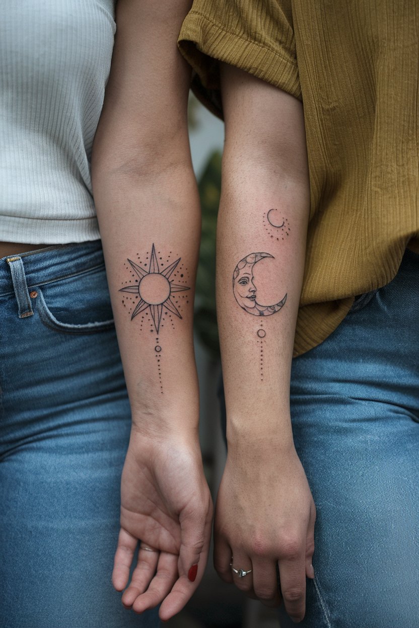 Sonne und Mond Tattoo