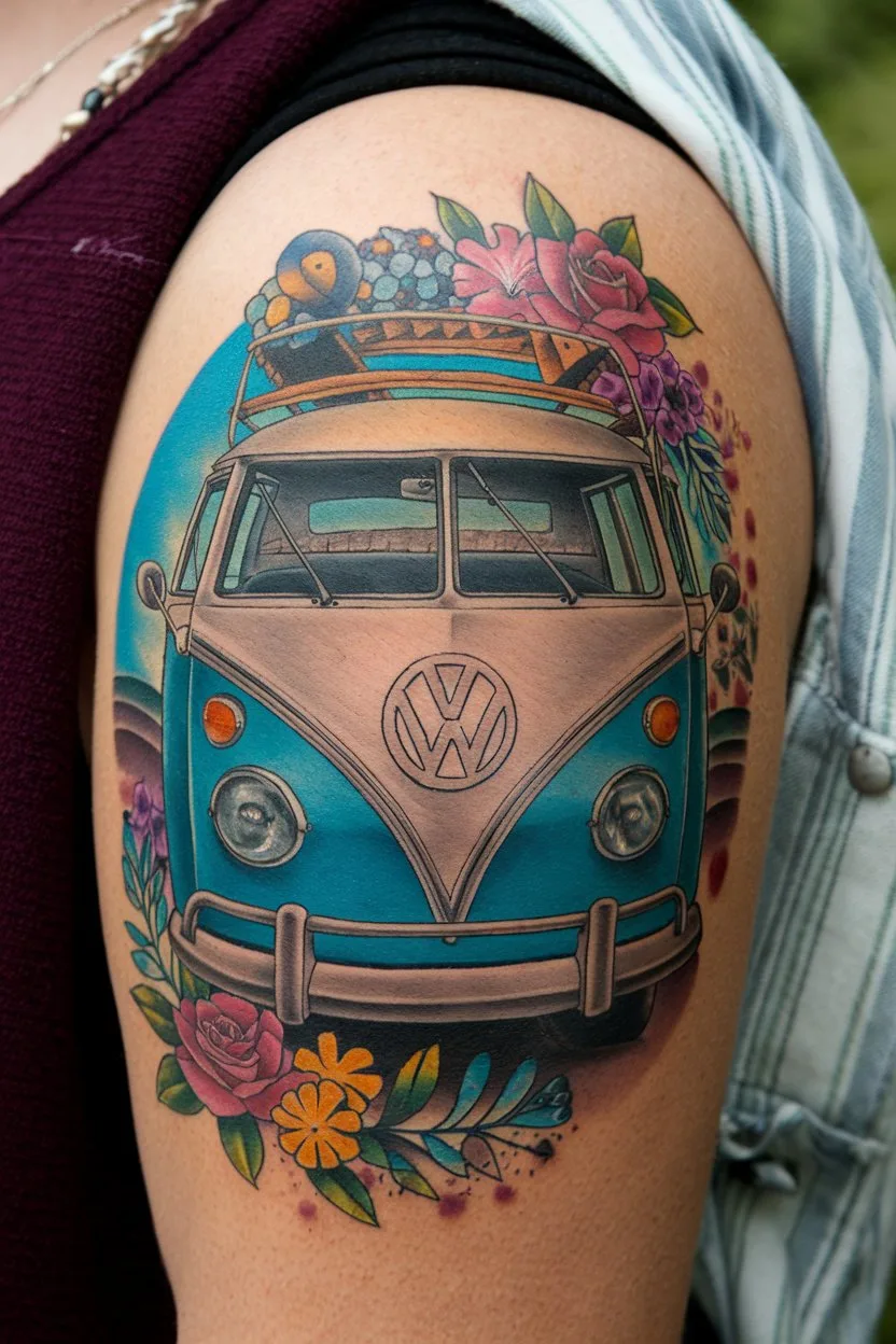 VW Mikrobus Hippie Tattoo