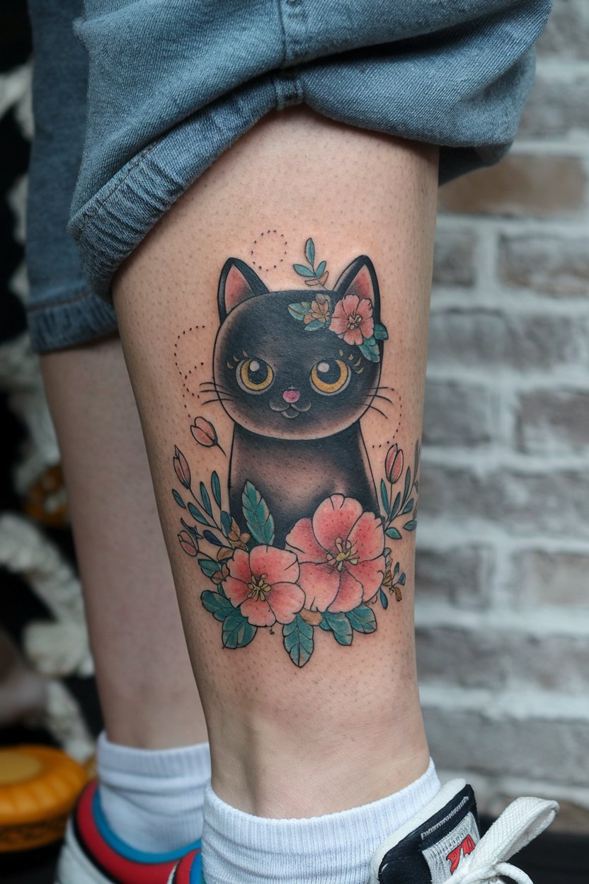 Verspieltes Katzen Tattoo