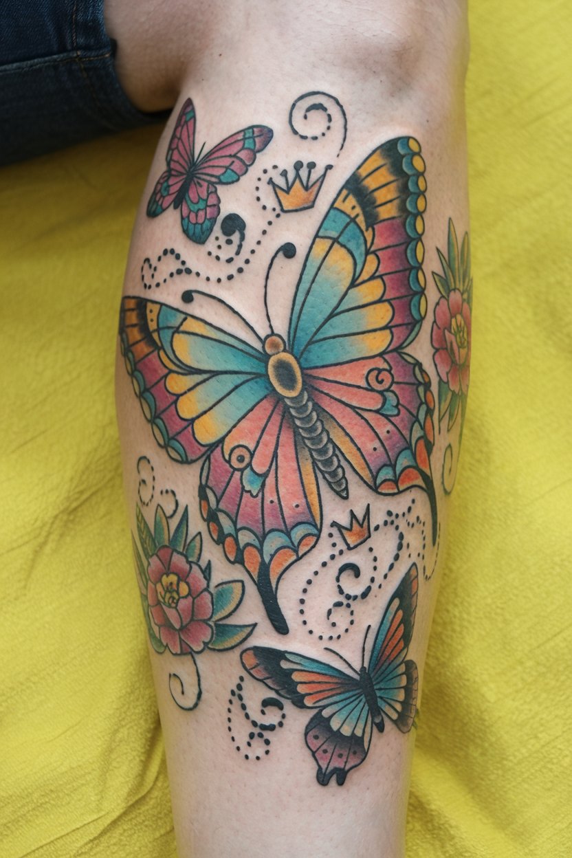 Vintage Schmetterling Tattoo-Design