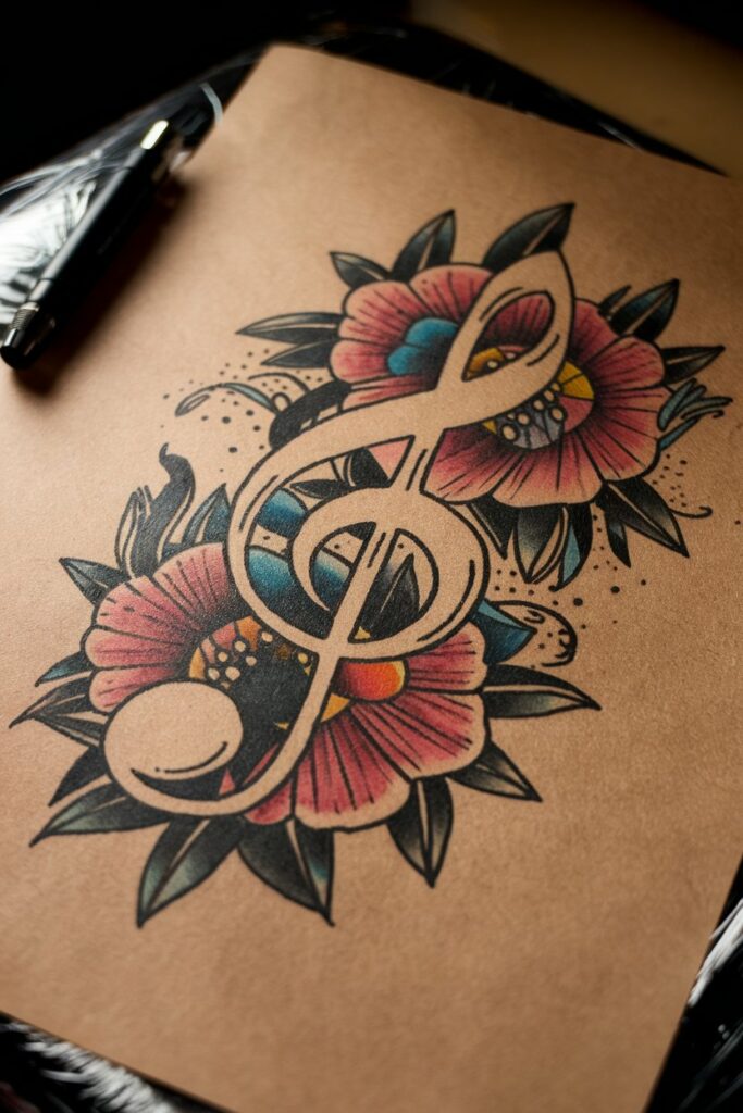 Violinschluessel-Tattoo