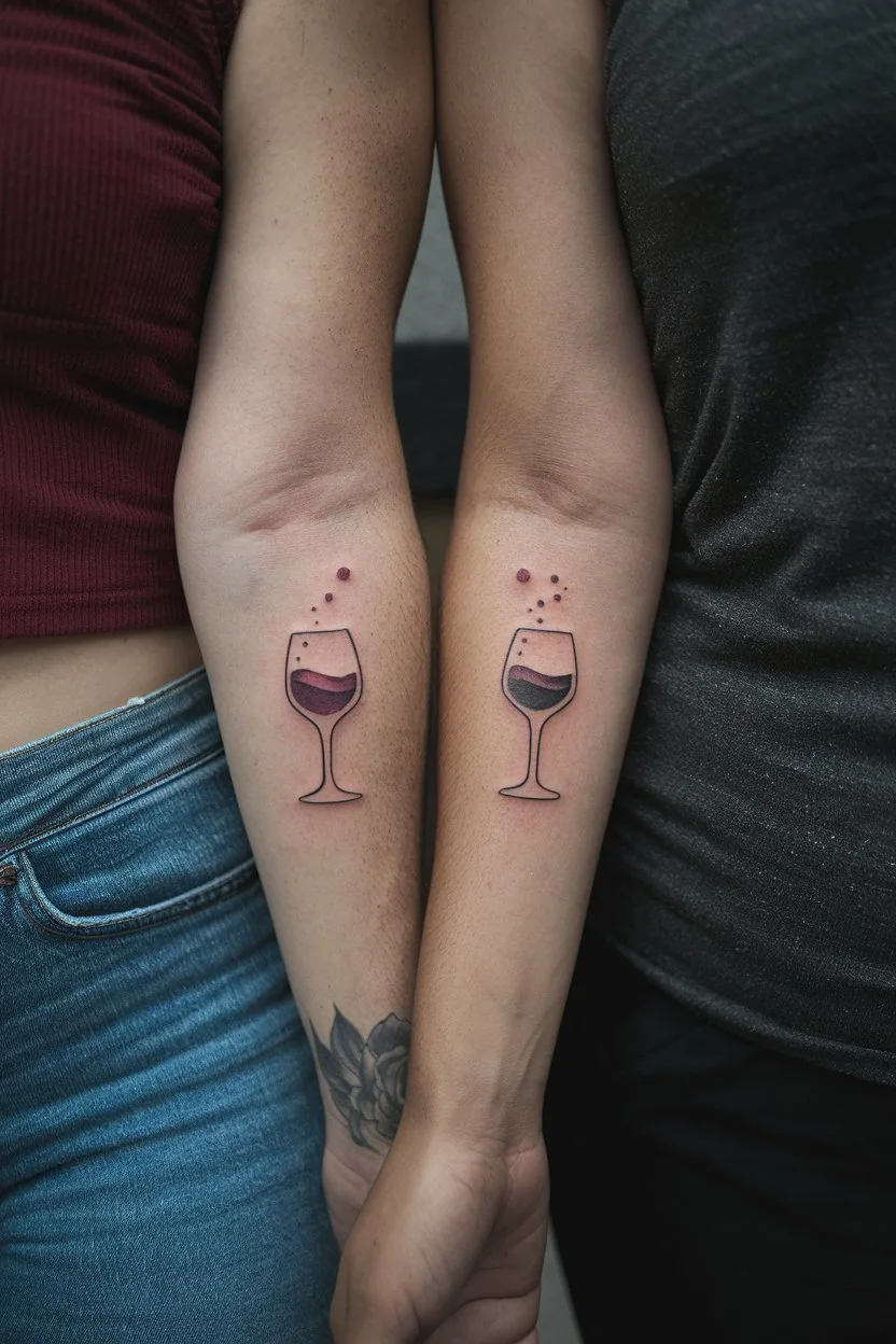 Weinglaeser-Tattoo