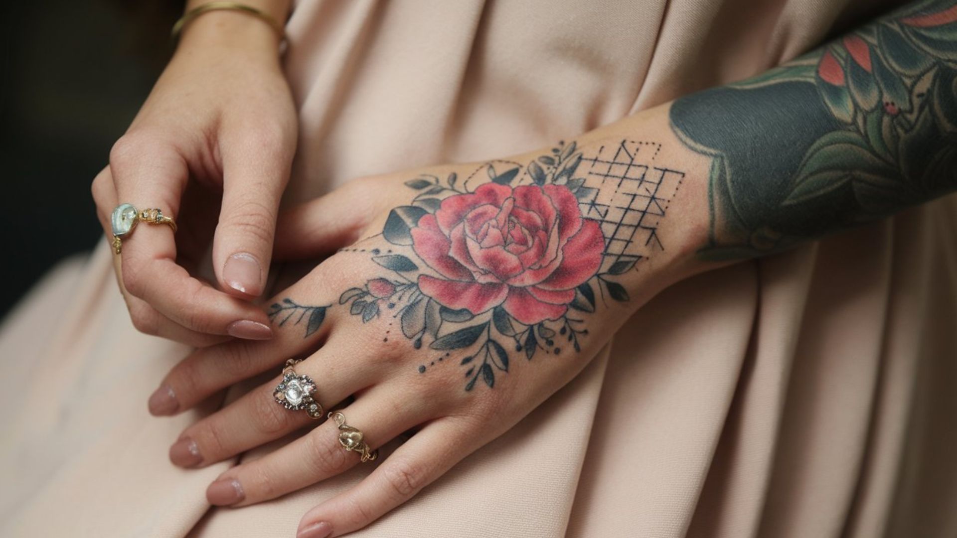 20 Ganzhand-Tattoos, die deine Hände statt Schmuck zieren werden