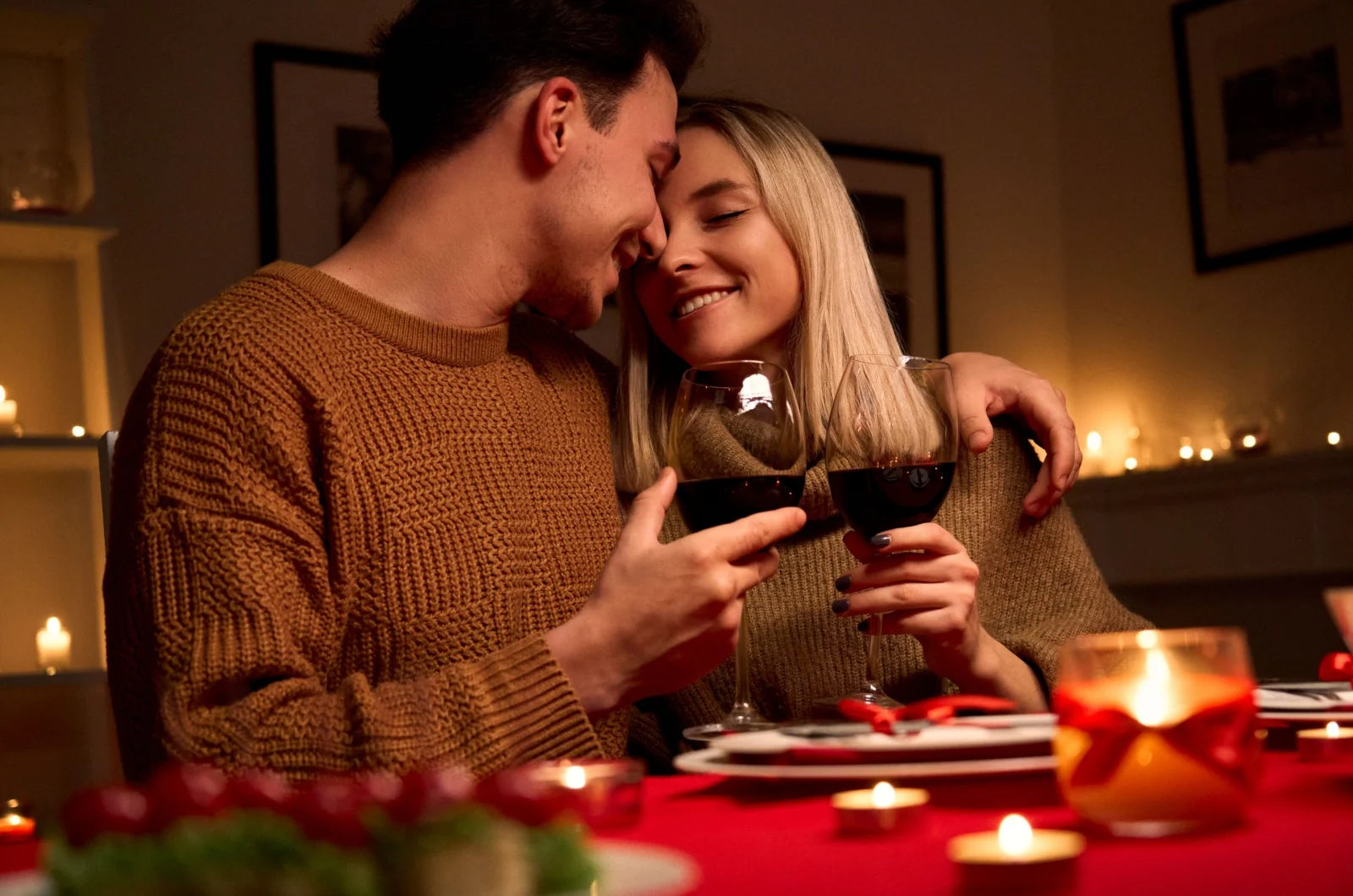 Abendessen bei Kerzenlicht