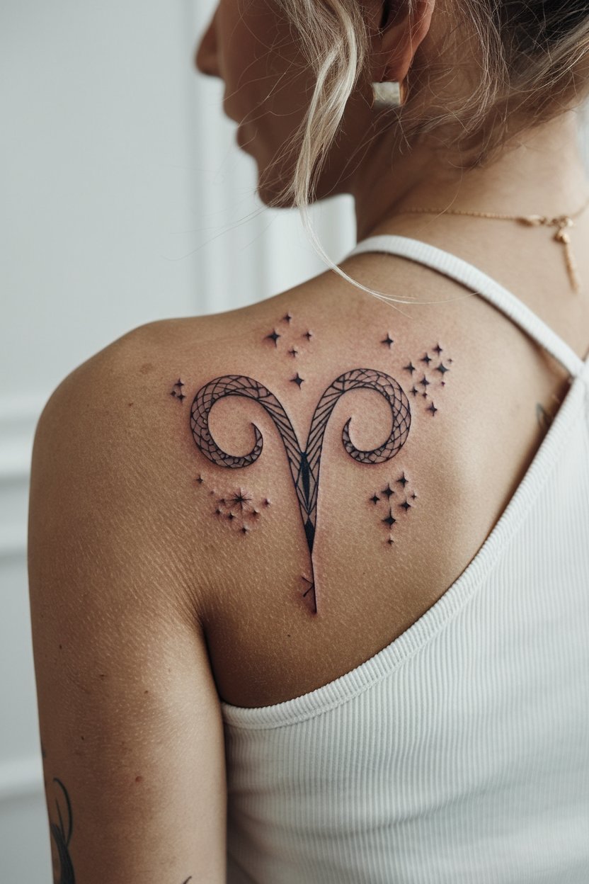 Abstraktes Ornamental Zodiac Tattoo