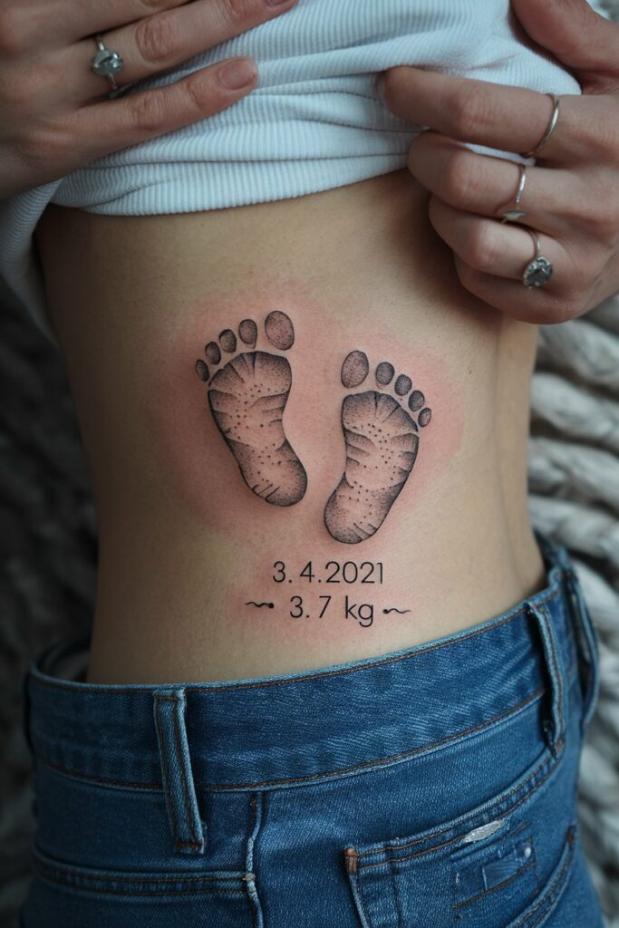 Baby's Fußabdruecke Tattoo