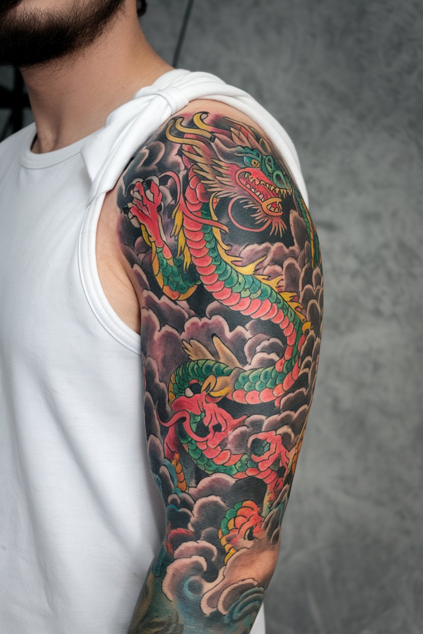 Drachen Aermel Tattoo