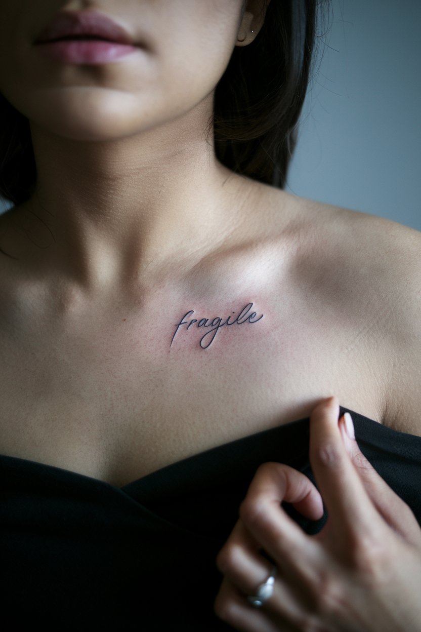 Fragile Ein Wort Tattoo