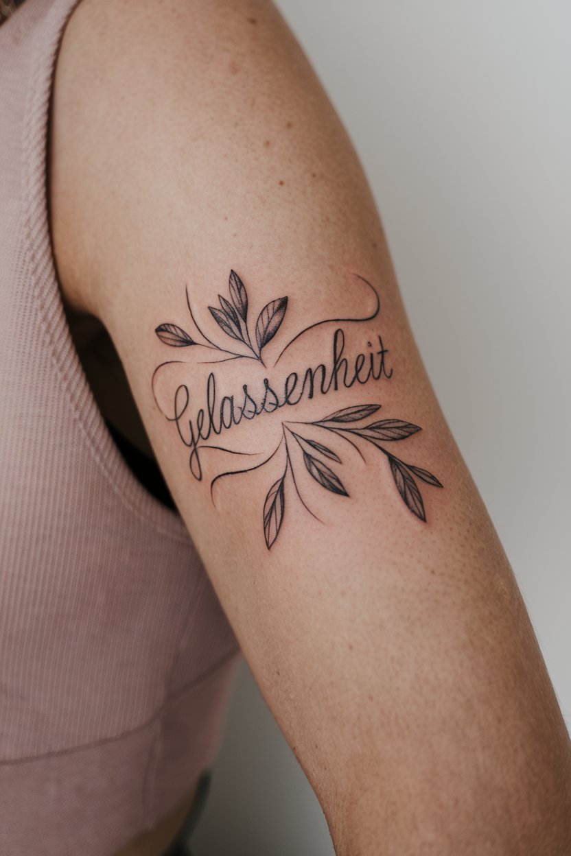 Gelassenheit Ein Wort Tattoo