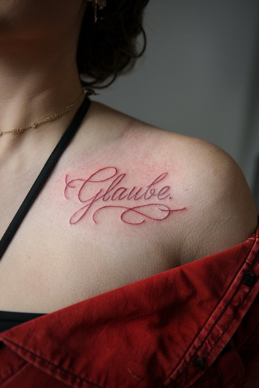 Glaube Ein Wort Tattoo