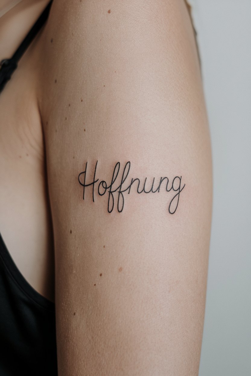 Hoffnung Ein Wort Tattoo