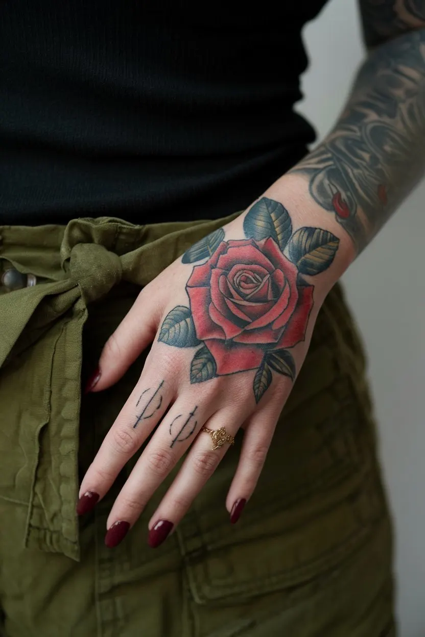 Rosen Hand Tattoo