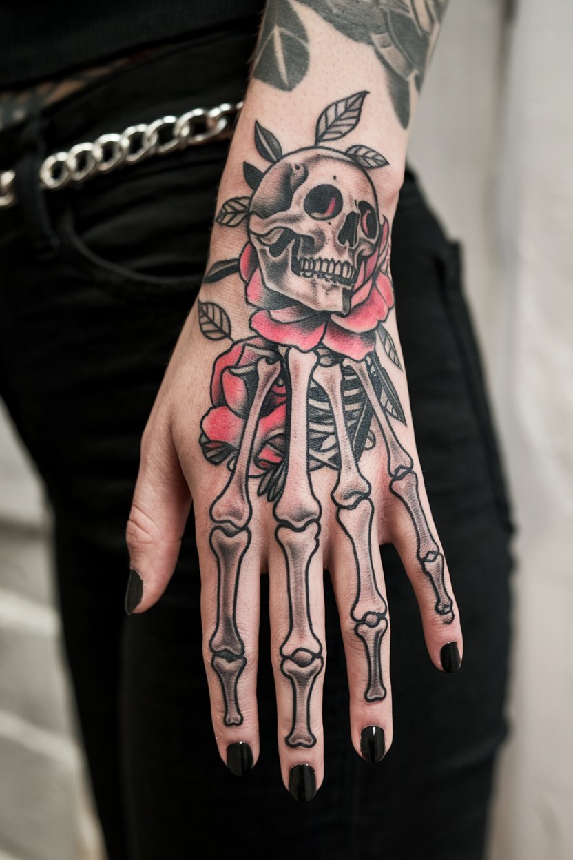 Skelett Hand-Tattoo