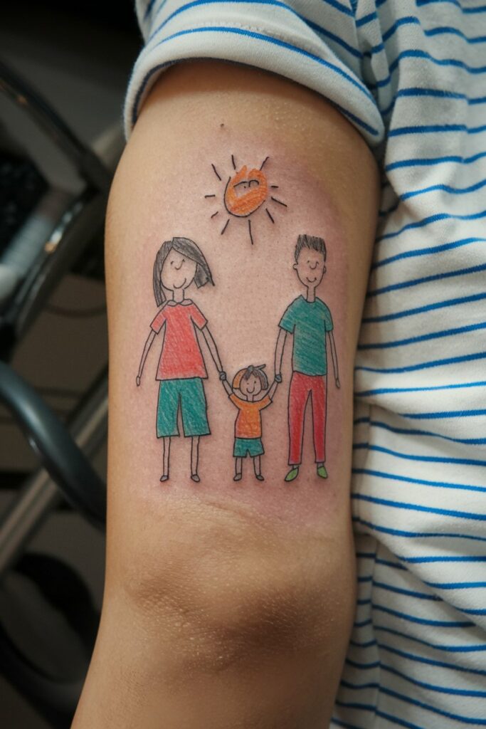 Tattoo einer Kinderzeichnung