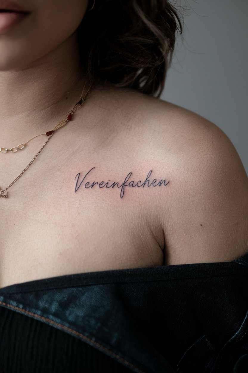 Vereinfachen Ein Wort Tattoo