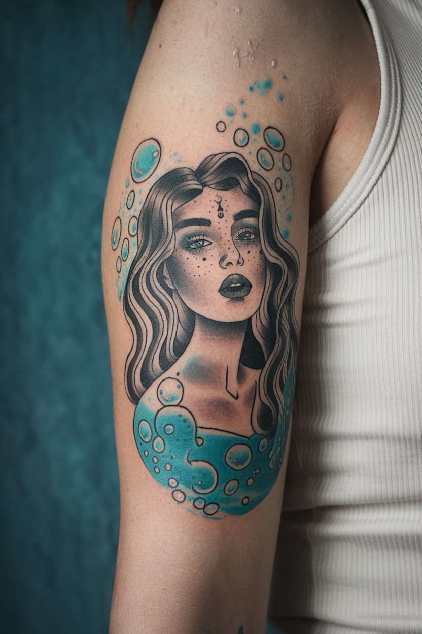 Wassermann Frau Tattoo