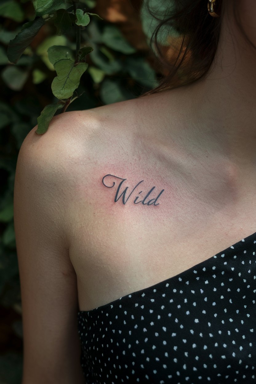 Wild Ein Wort Tattoo