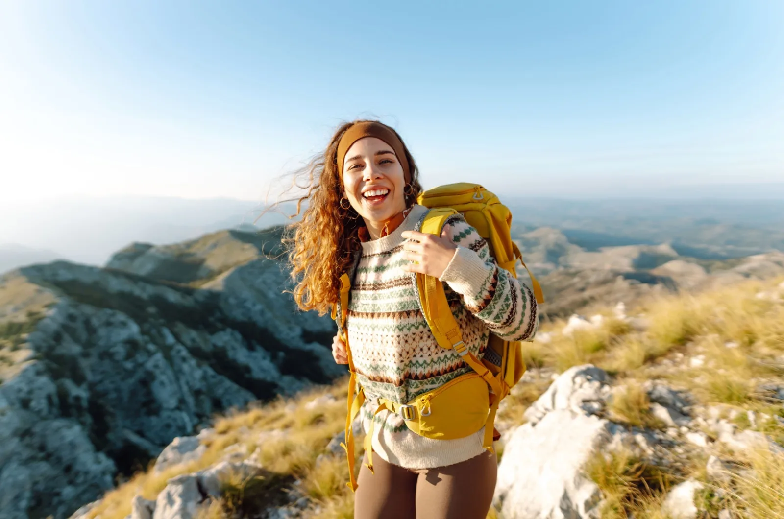 Frau beim Wandern