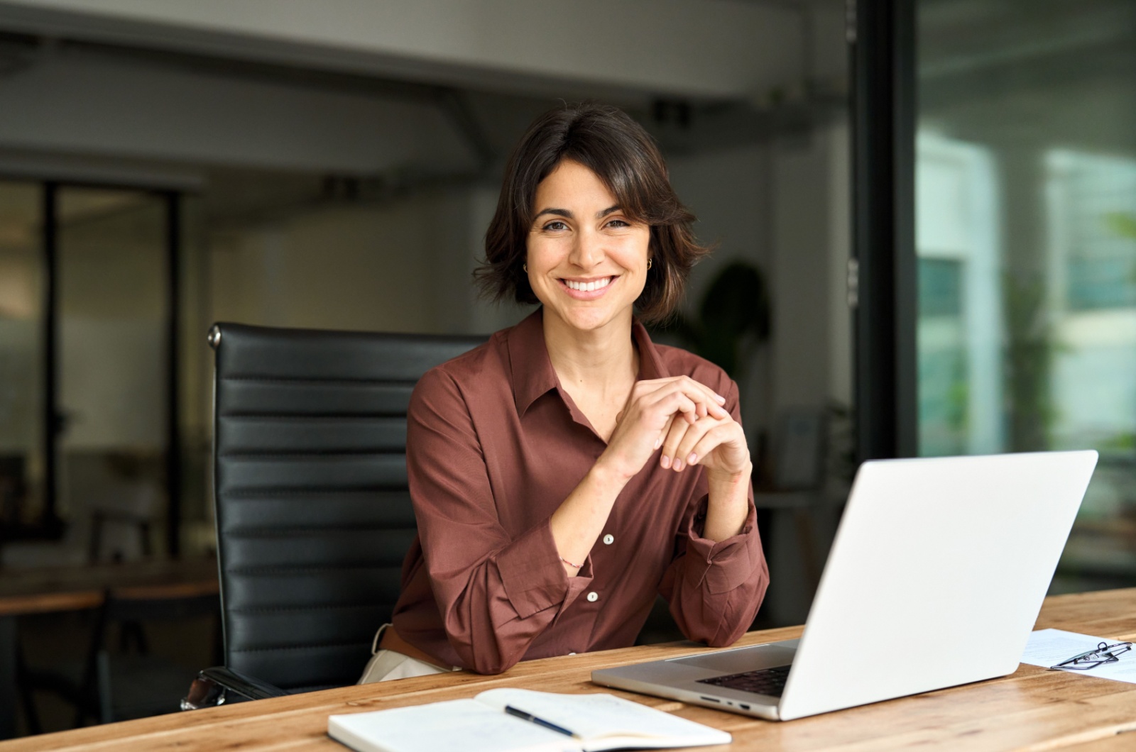 Frau und Laptop