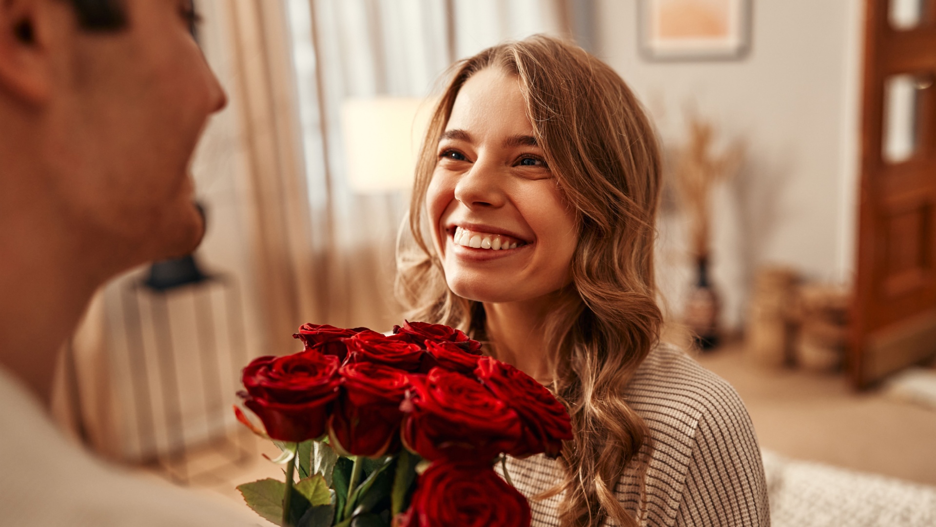 Frau mit Blumen