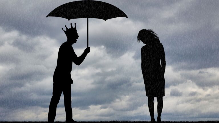 Silhouette eines narzisstischen Mannes