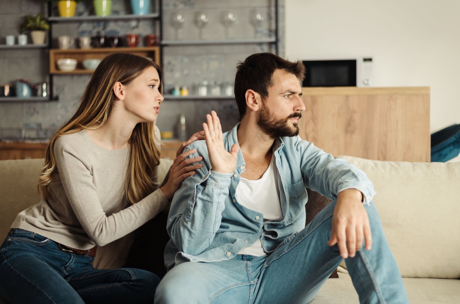 ignoranter mann und eine frau