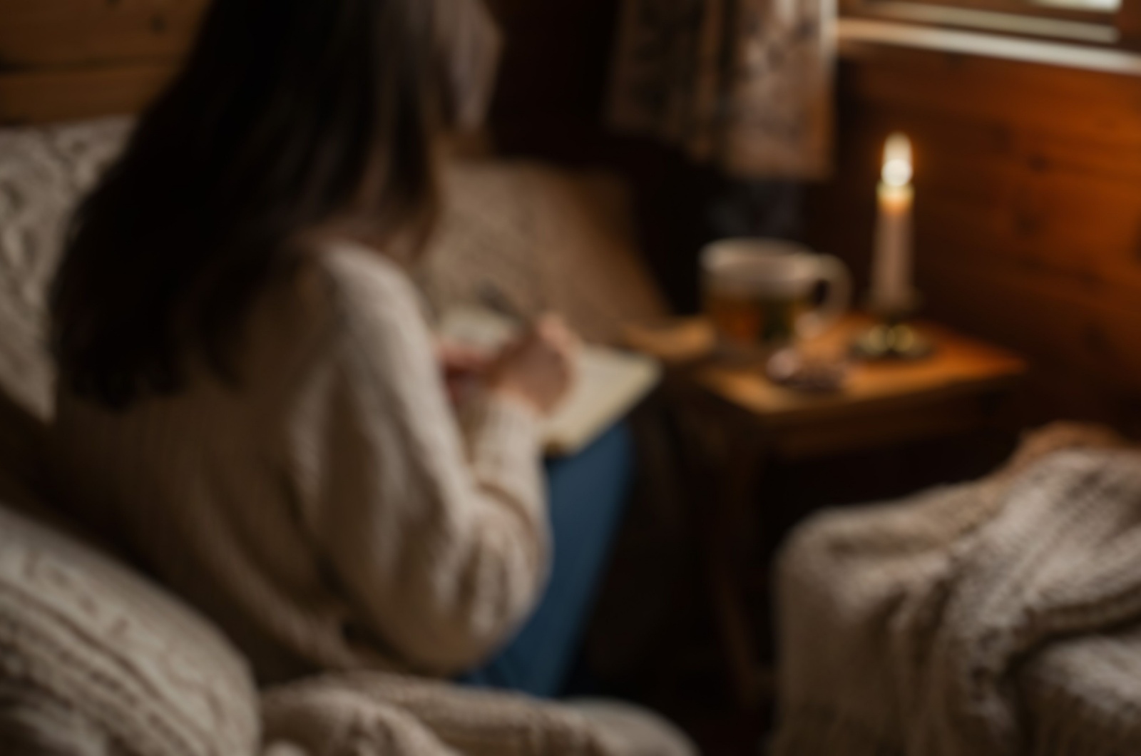 frau schreibt tagebuch