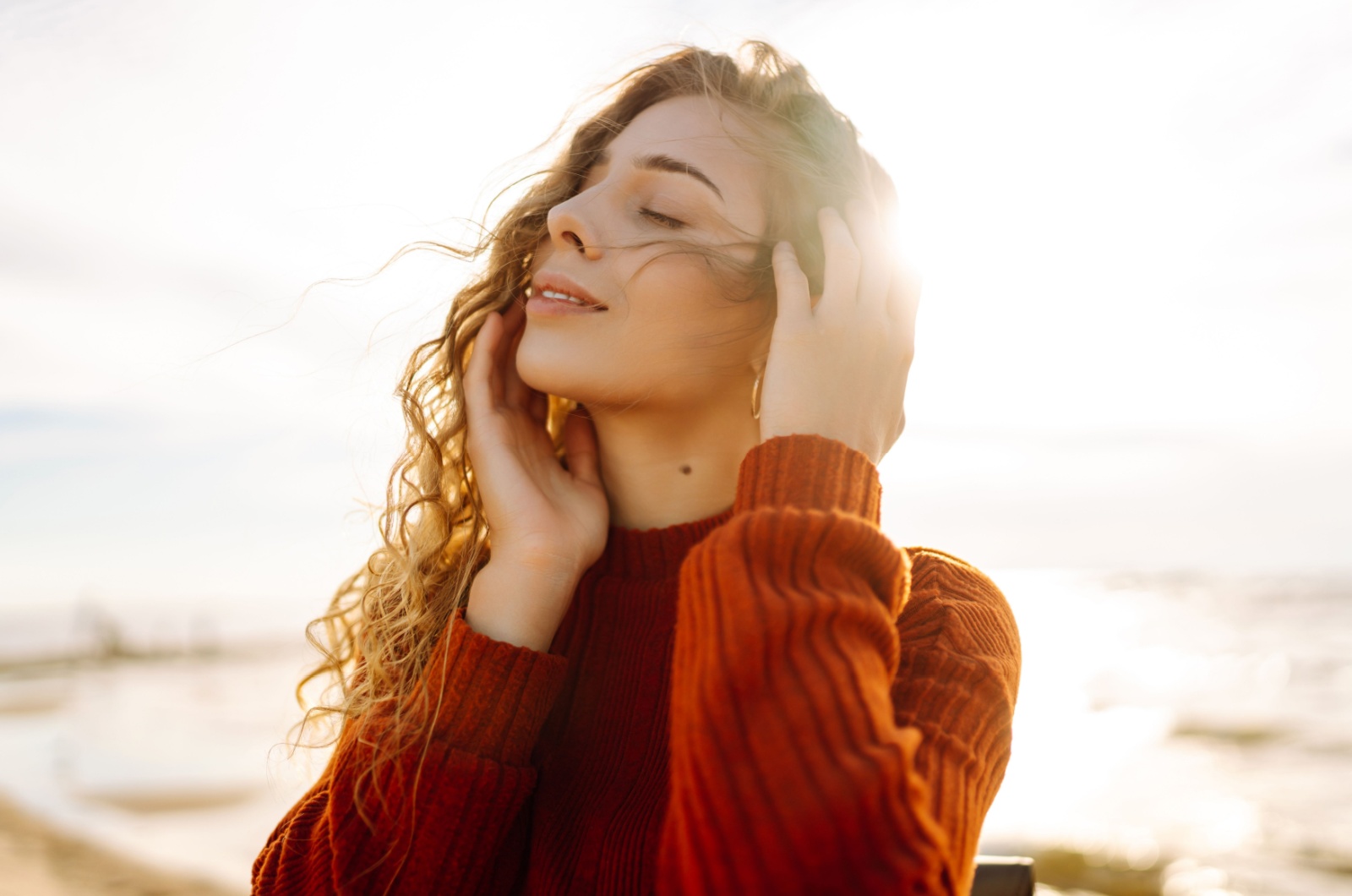 frau in der sonne