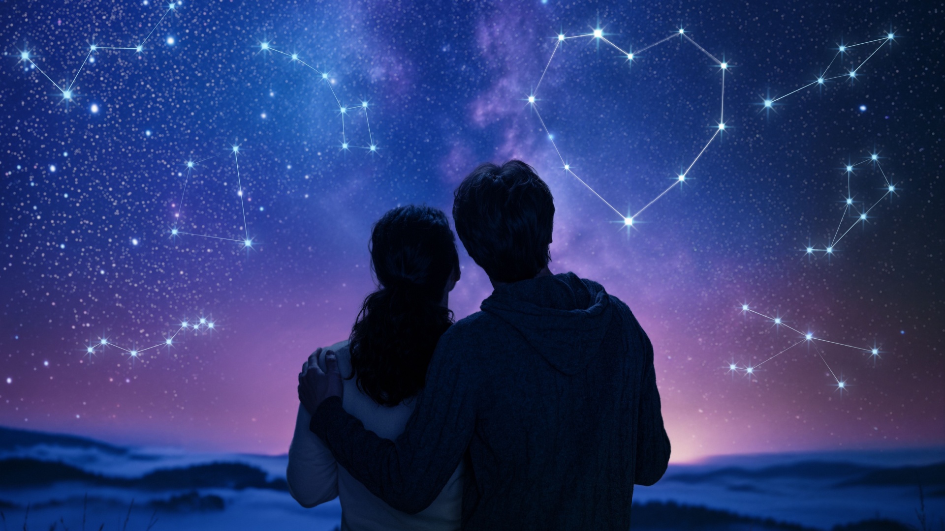 paar unter den sternen