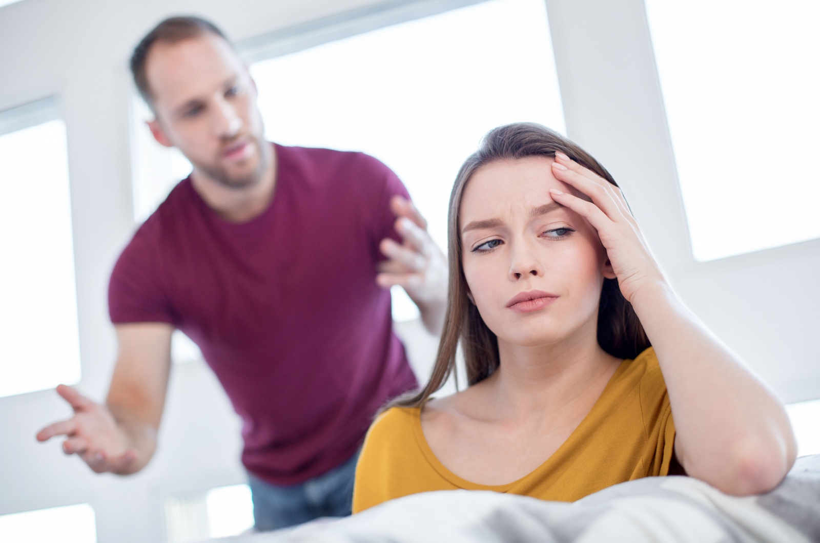 frau will sich nicht in ein streit einlassen