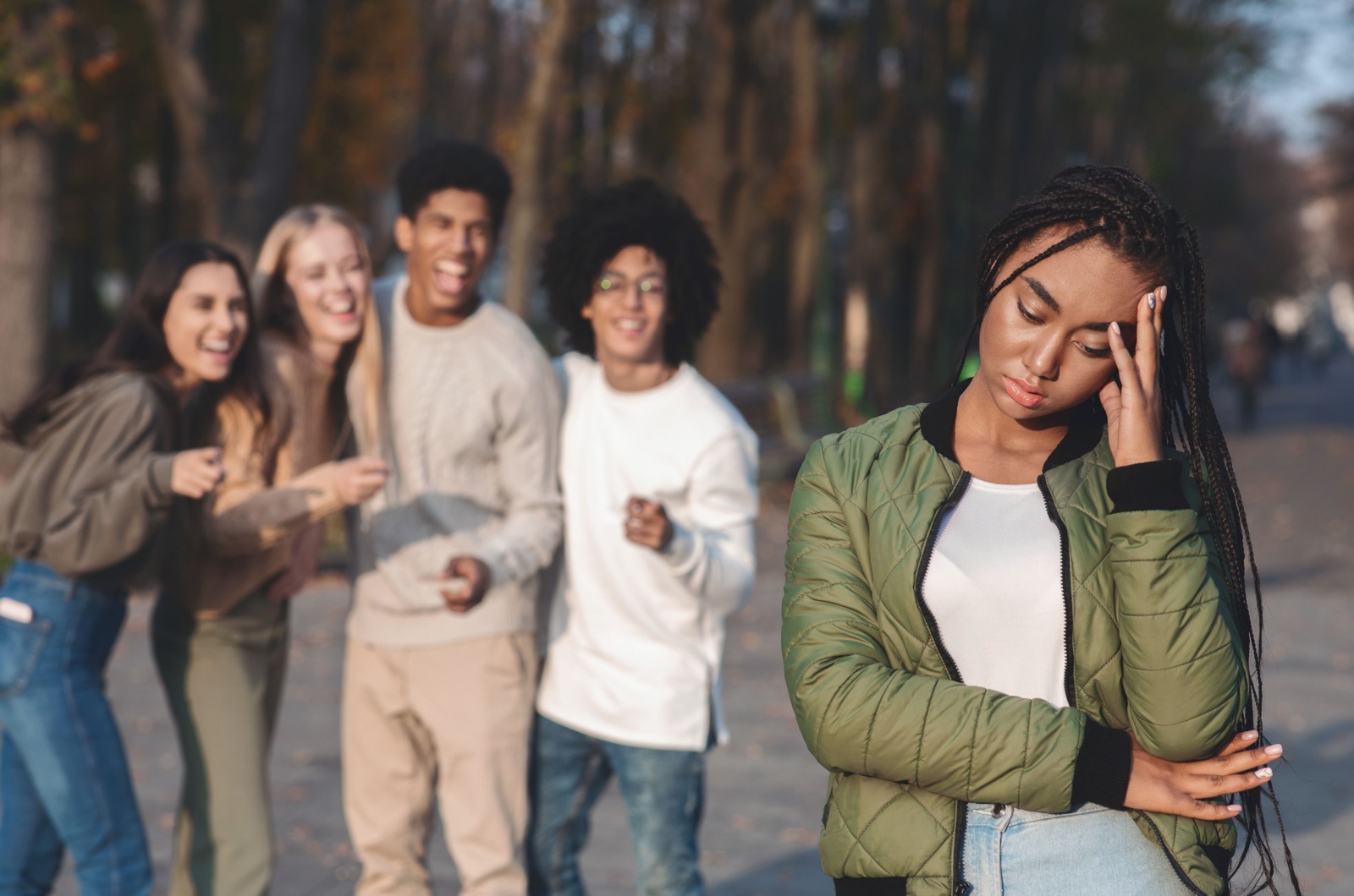 gruppe macht frau klein