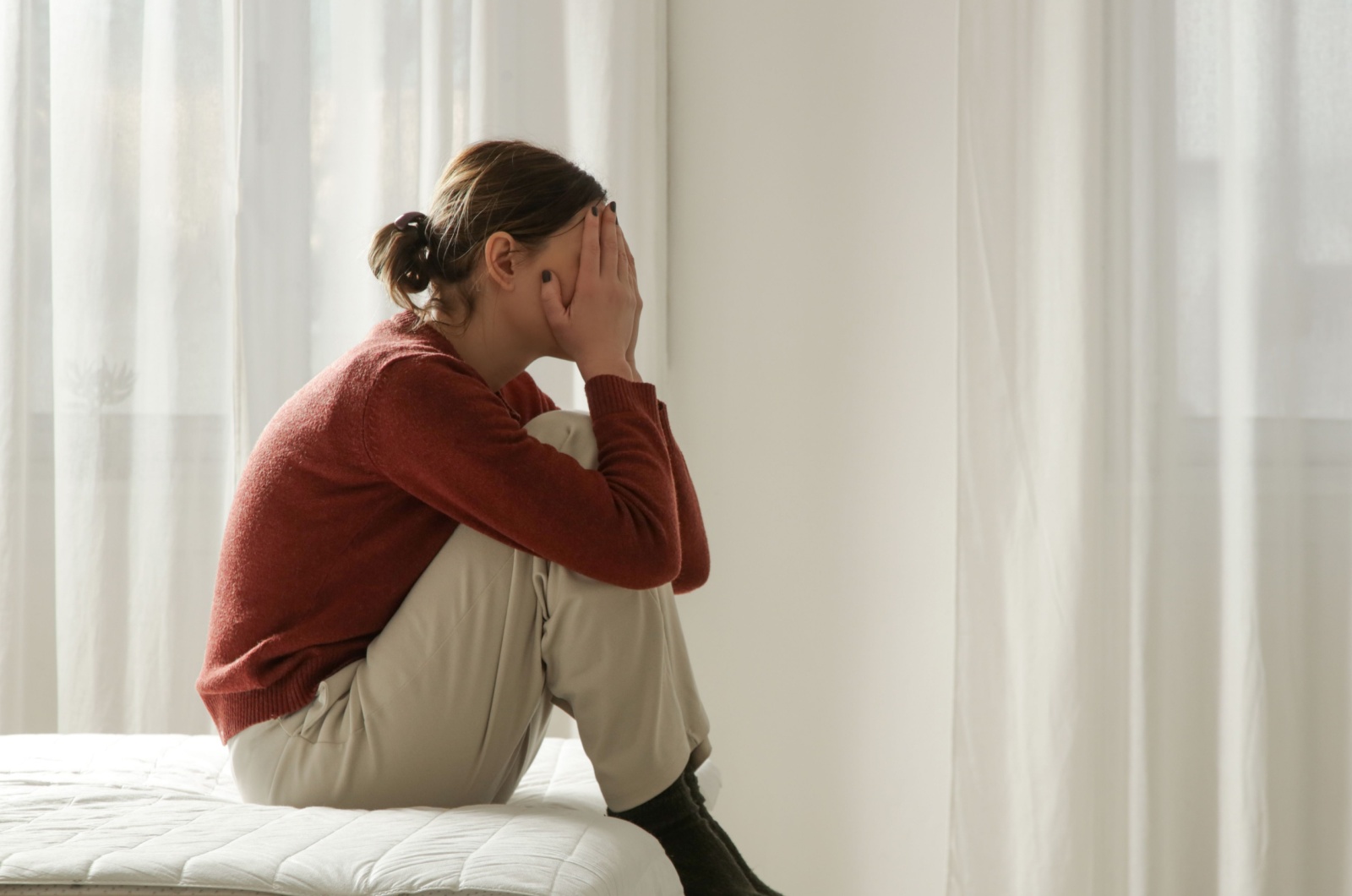 unruhige depressive frau