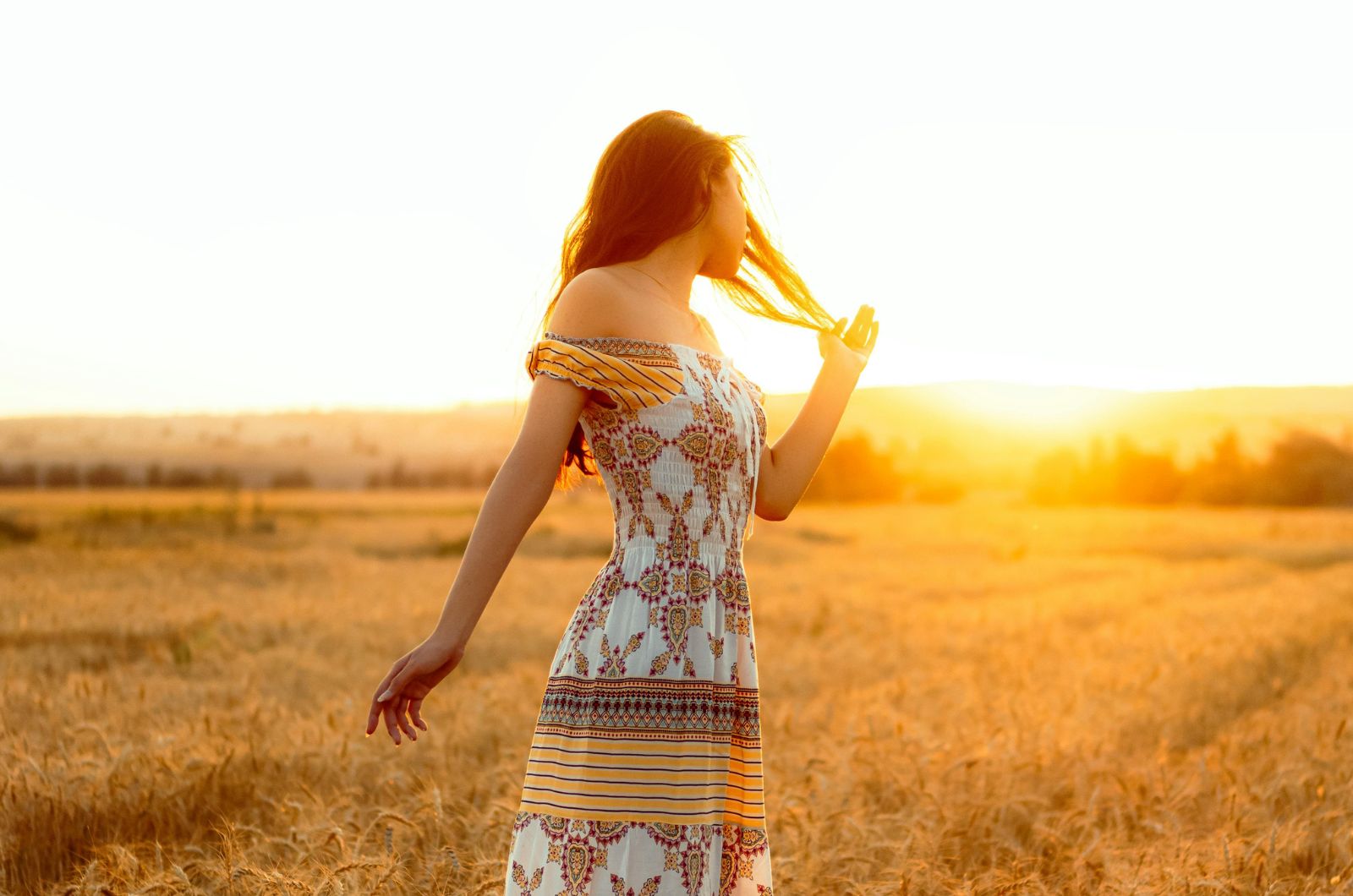frau sonnenuntergang august
