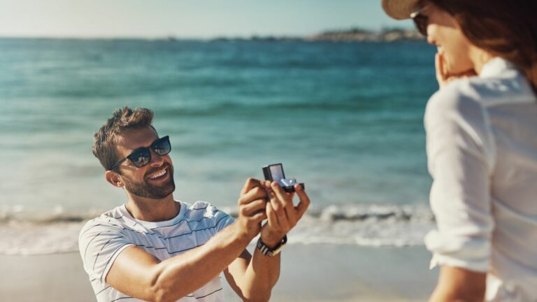 heiratsantrag am strand